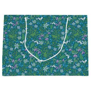 Spring Garden Mother's Day Blue Purple White Large Gift Bag