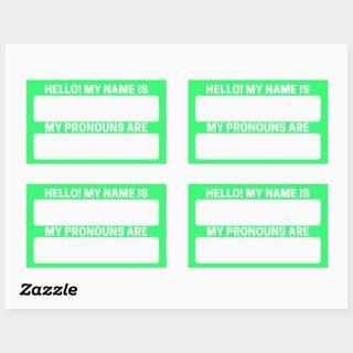 Spring Green Name & Pronoun Labels