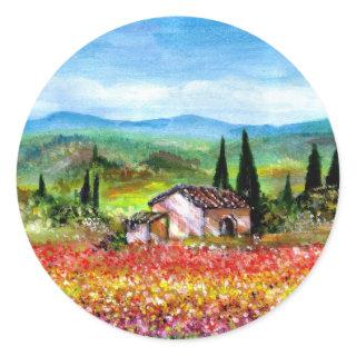 SPRING  IN TUSCANY CLASSIC ROUND STICKER