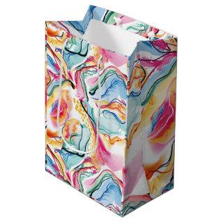 Spring organic texture with flowing wavy shapes medium gift bag