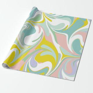 Spring Pastel Swirls | Abstract Marbling Design