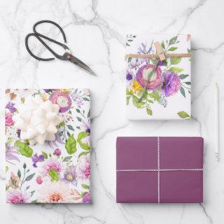 Spring Ranunculus and Rose Collage  Sheets