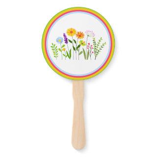 Spring Summer Wild flowers Hand Fan
