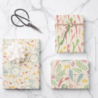 Spring theme 3 floral patterns  sheets