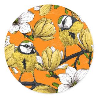 Spring time in yellow classic round sticker