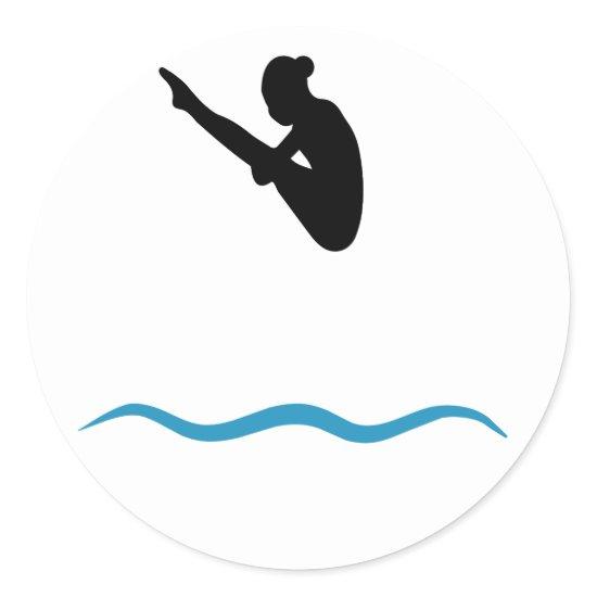 Springboard Diving Classic Round Sticker