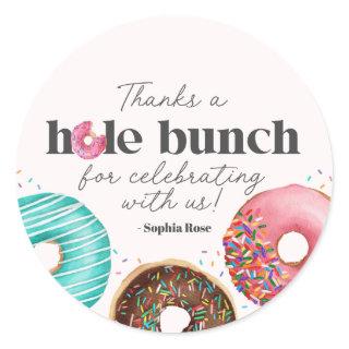 Sprinkled Donut Circle Favor Sticker Party