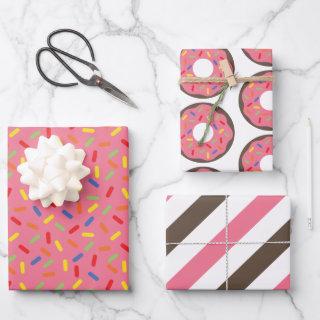 Sprinkles Donuts Stripes Gift Wrap Sheets