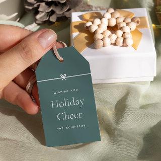 Spruce | Modern Bow Simple Minimal Holiday Cheer Gift Tags