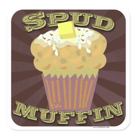 Spud Muffin Baked Potato Cartoon Design  Square Sticker