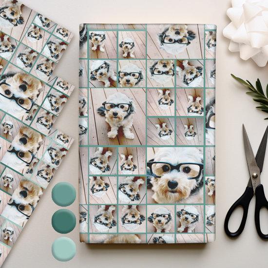 Square Photo Collage - Up to 14 photos Teal Green  Sheets