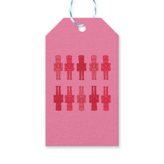 Square  Pink Nutcracker Sticker Gift Tags