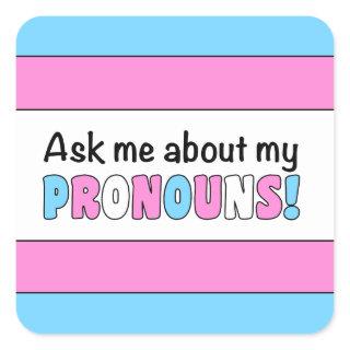 Square Pronouns Sticker (Trans Pride)