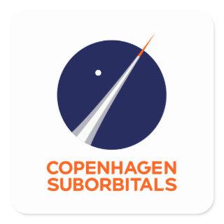 Square Stickers with Copenhagen Suborbitals Logo