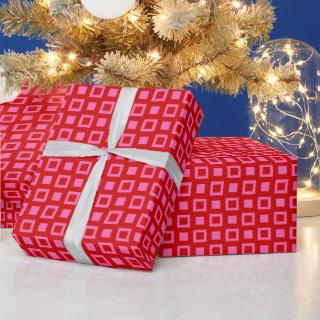 Squares and Boxes Pattern DIY Colors Red Hot Pink