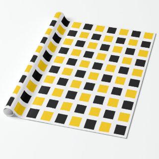 Squares - Black and Amber on White