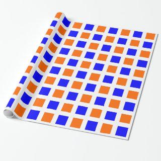 Squares - Blue and Orange on White
