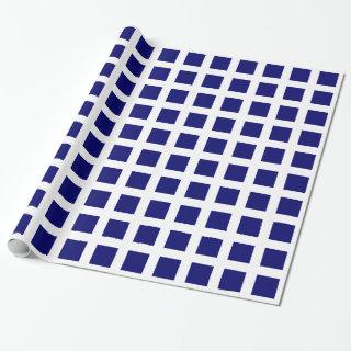 Squares - Dark Navy Blue on White