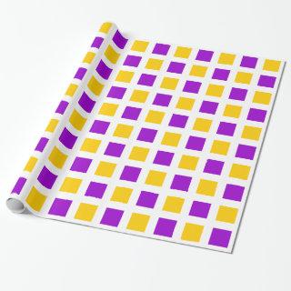 Squares - Purple and Amber on White