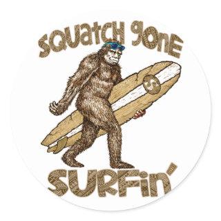 Squatch Gone Surfing sticker