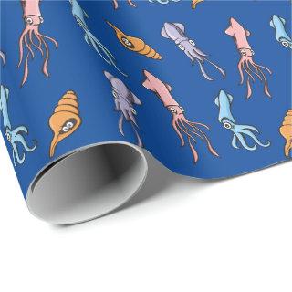 Squid Cartoons Pattern