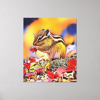 Squirrel Digital Art Painting Canvas Print