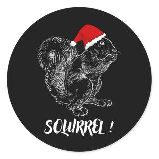 Squirrel - Funny Christmas design T-Shirt Classic Round Sticker