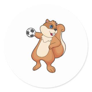 Squirrel Handball player Handball Classic Round Sticker