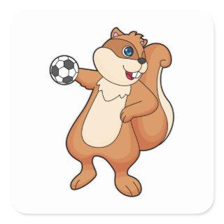 Squirrel Handball player Handball Square Sticker