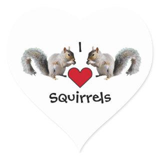 Squirrel Love Heart Sticker