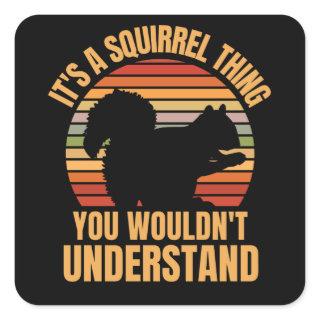 Squirrel Lovers Gift For Flying Squirrel Square Sticker