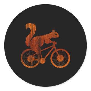 Squirrel Riding A Bicycle Bike Squirrel Classic Round Sticker