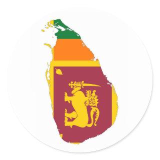 sri lanka country flag map shape silhouette symbol classic round sticker