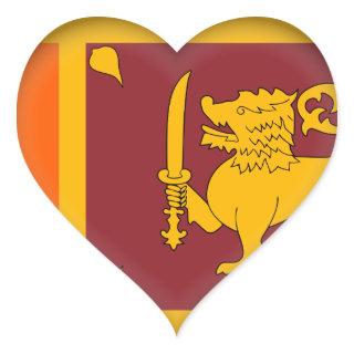 Sri Lanka Flag Heart Sticker