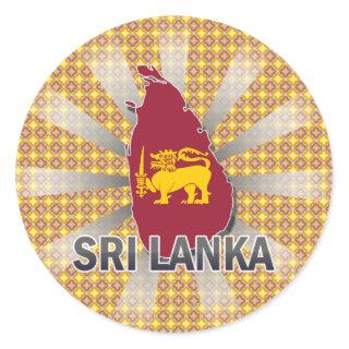 Sri Lanka Flag Map 2.0 Classic Round Sticker