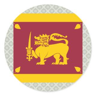 Sri Lanka High quality Flag Classic Round Sticker