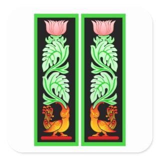 Sri Lanka traditional mythical art design  Square Sticker