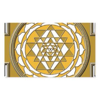 Sri Yantra Bronze Rectangular Sticker