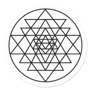 Sri Yantra Classic Round Sticker