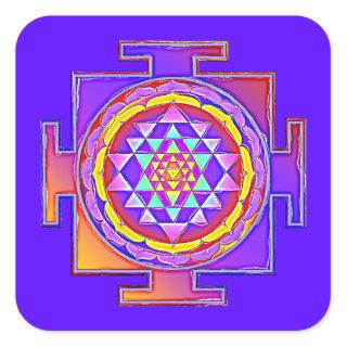 Sri Yantra - Hinduism Symbol Design 1 Square Sticker