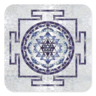 Sri Yantra  / Sri Chakra Gemstone and pearl Square Sticker