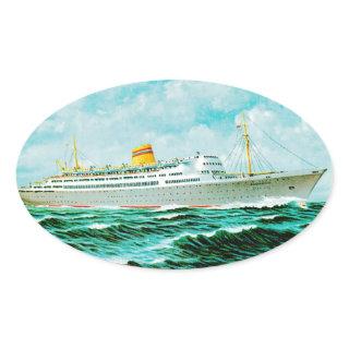 ss Bergensfjord at Sea Oval Sticker