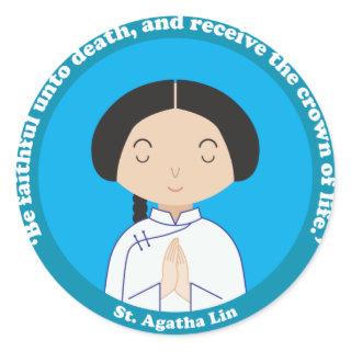 St. Agatha Lin Classic Round Sticker