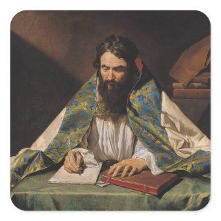 St. Ambrose , c.1633-39 Square Sticker