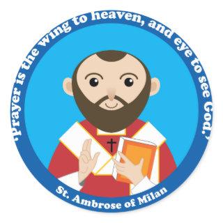 St. Ambrose of Milan Classic Round Sticker