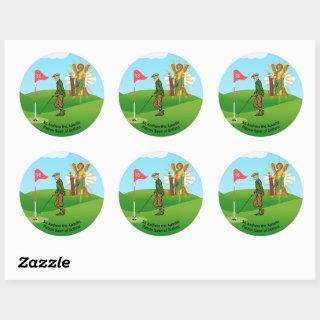 St. Andrew and Dapper Male Golfer Classic Round Sticker