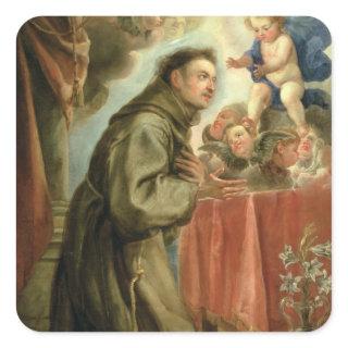 St. Anthony of Padua  adoring the Christ Child Square Sticker