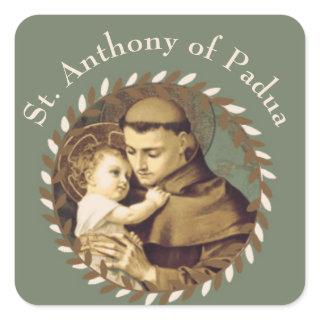 St. Anthony of Padua Baby Jesus Square Sticker