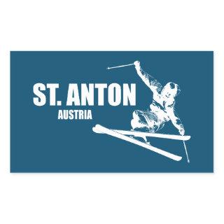 St. Anton Austria Skier Rectangular Sticker