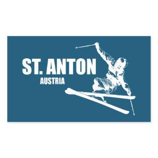 St. Anton Austria Skier Rectangular Sticker